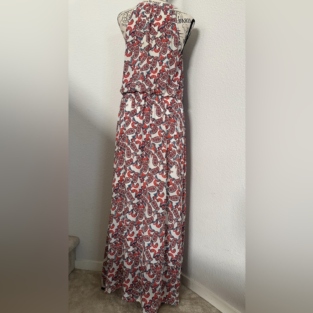 Collective Concepts Red, Blue, and Cream Maxi Dress - Picture 2 of 5